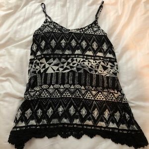 black & white tank top